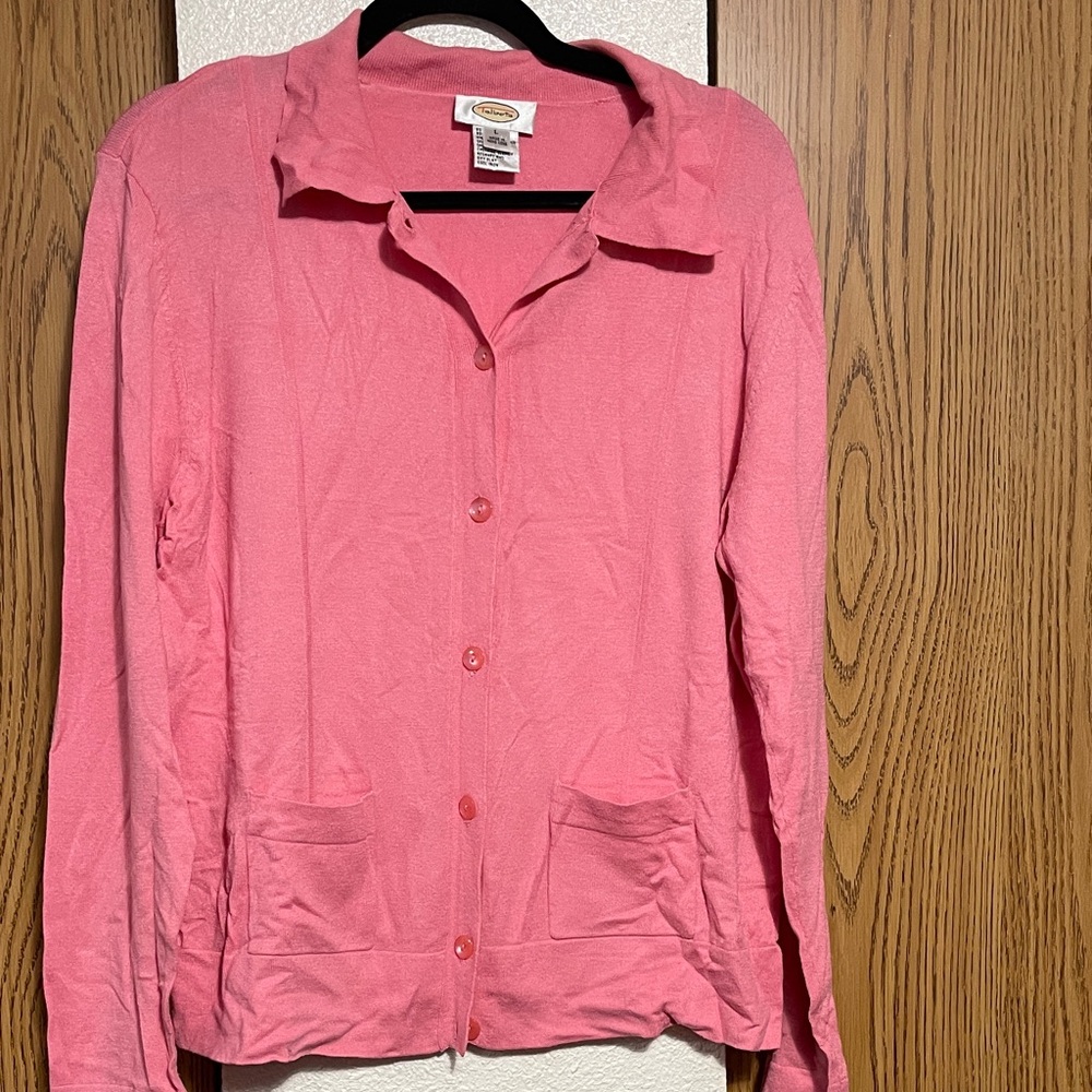 Talbots Vibrant Pink Button-Up Cardigan